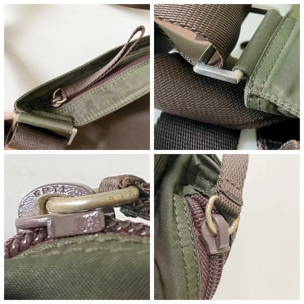 Prada brown nylon triangle logo crossbody bag - Picture 5 of 10